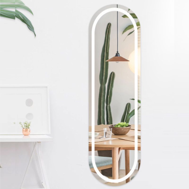 Full Length Backlit Oval LED Dressing Mirror